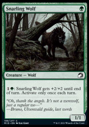 Snarling Wolf (Innistrad: Midnight Hunt) Trading Card