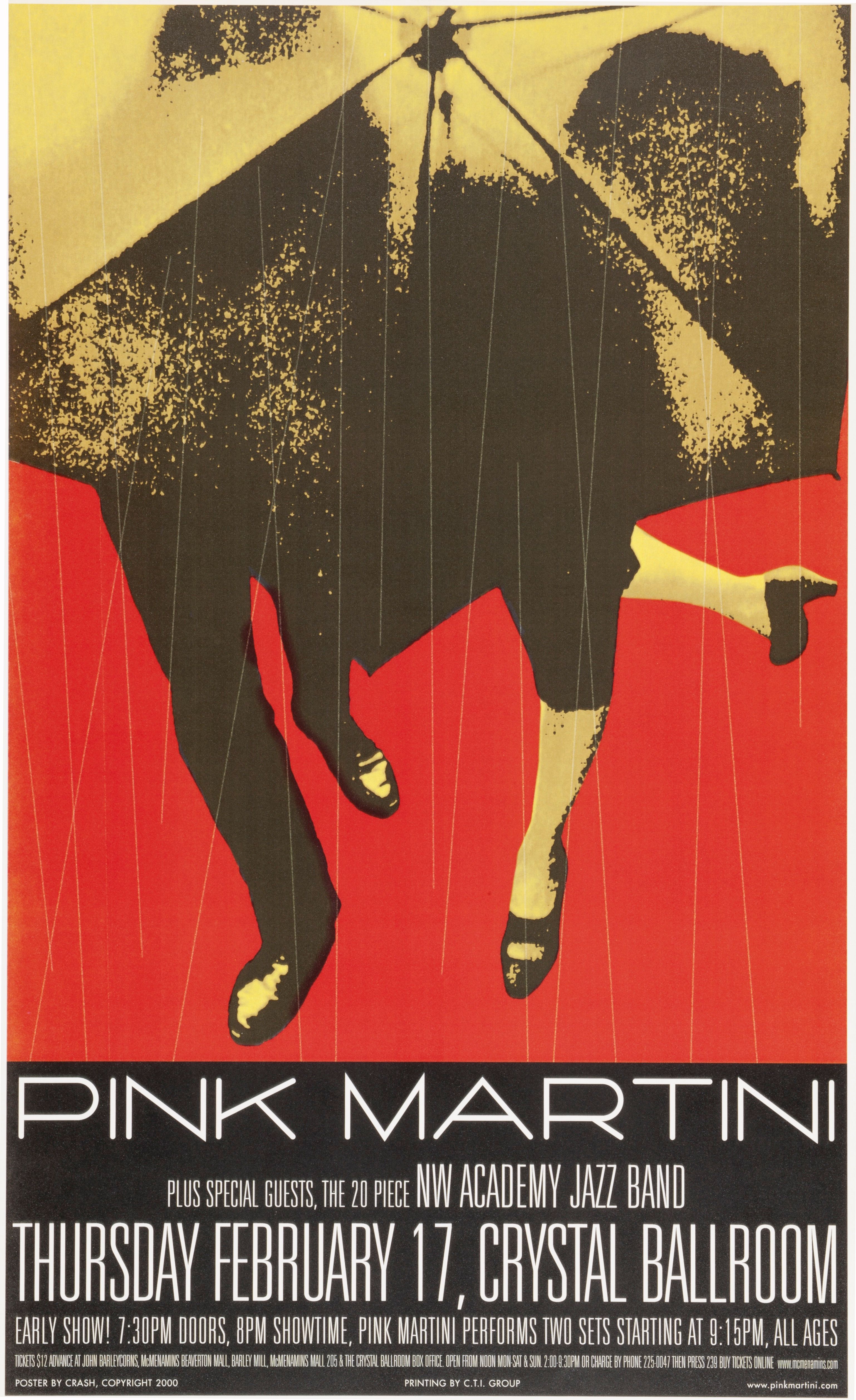 MXP-157.1 Pink Martini 2000 Crystal Ballroom  Feb 17 Concert Poster