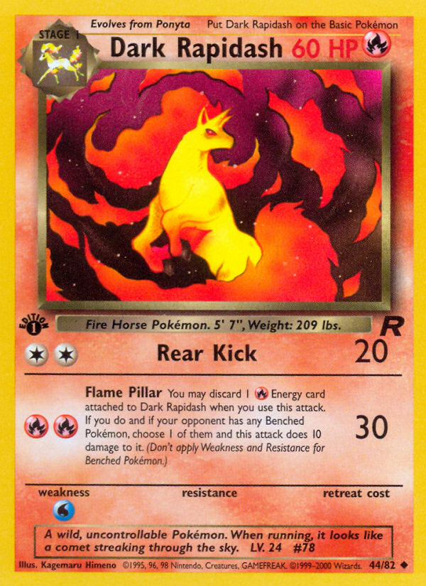 Dark Rapidash (44/82) - Team Rocket (1st Edition) Pokémon Card