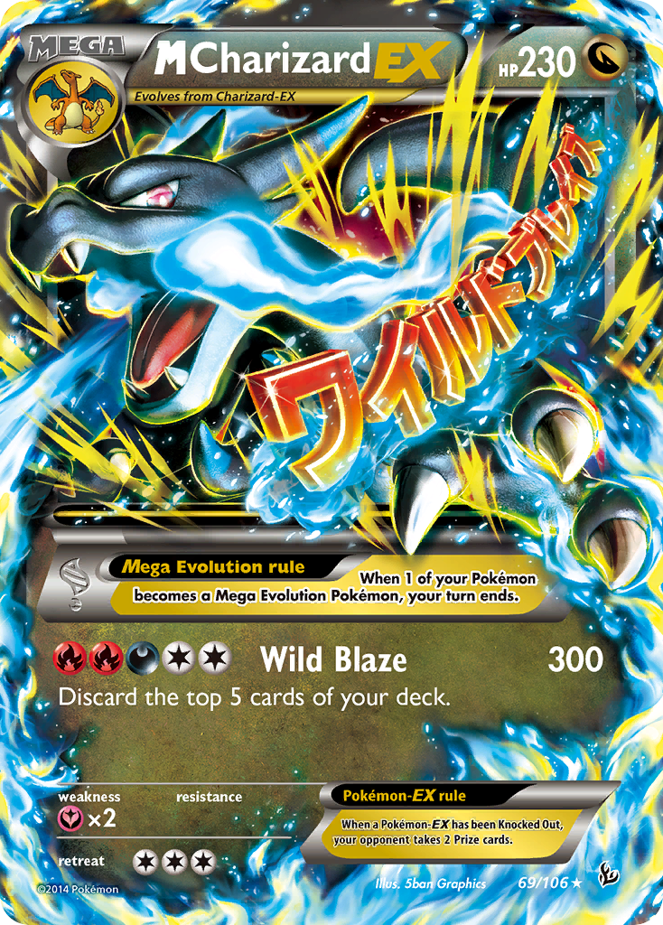 M Charizard-EX MEGA (69/106) - Flashfire Pokémon Card