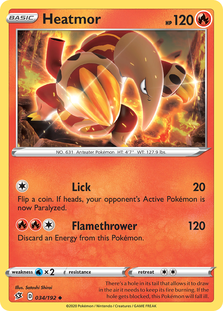 Heatmor (34/192) - Rebel Clash Pokémon Card