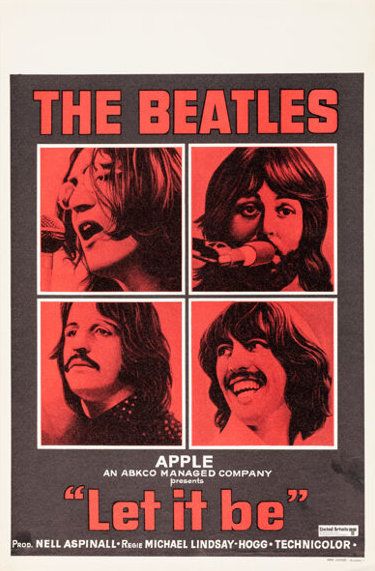 The Beatles Let It Be Promotional 1970 Concert Poster