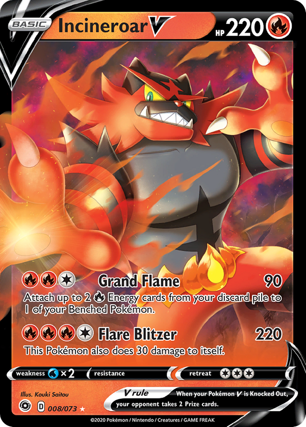 Incineroar V (8/73) - Champion's Path