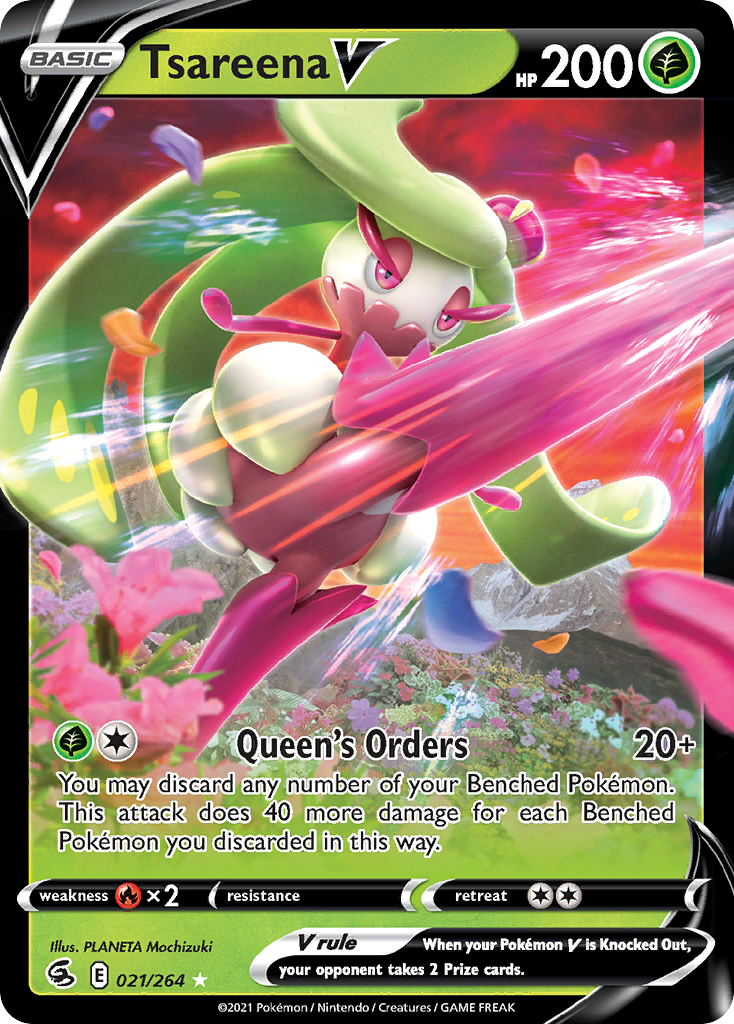 Tsareena V (21/264) - Fusion Strike Pokémon Card