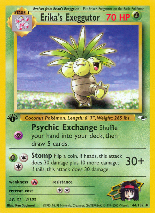 Erika's Exeggutor (44/132) - Gym Heroes (1st Edition) Pokémon Card