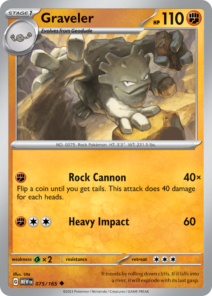 Graveler (75/165) - 151 Pokémon Card