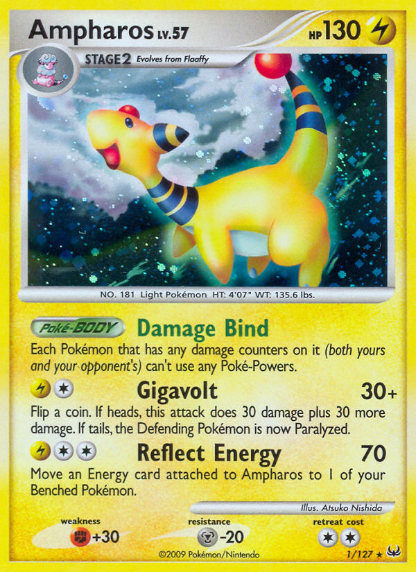 Ampharos (1/127) - Platinum Pokémon Card