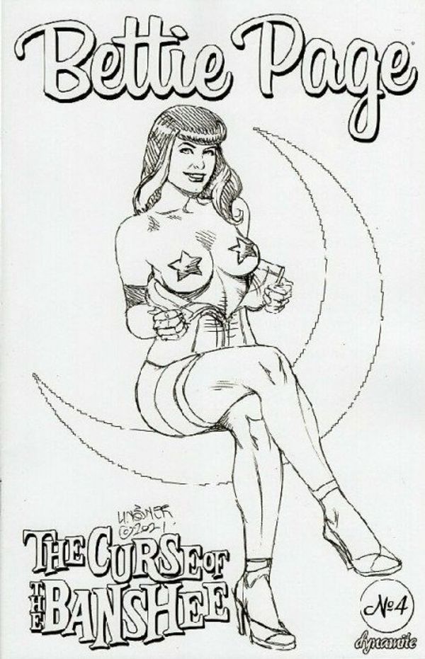 Bettie Page: The Curse of the Banshee #4 (Cover H 25 Copy Cover Linsner B&W)