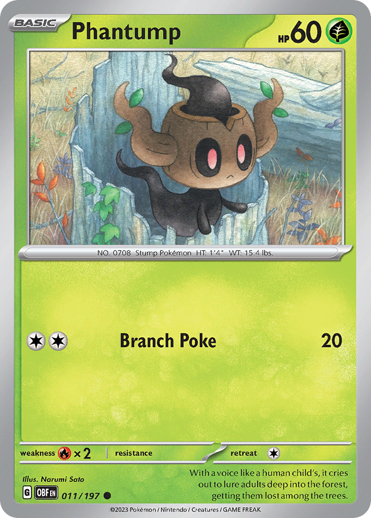 Phantump (11/197) - Obsidian Flames Pokémon Card