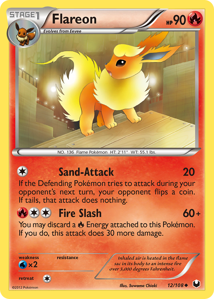 Flareon (12/108) - Dark Explorers Pokémon Card