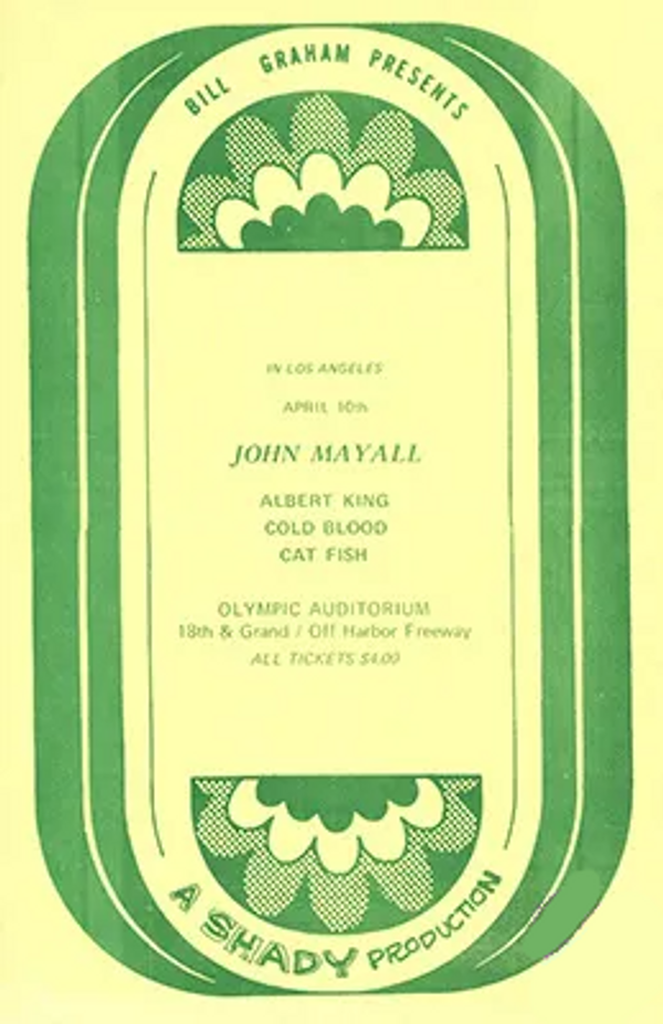 John Mayall Olympic Auditorium Handbill 1970