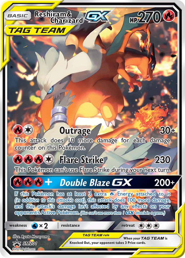 Reshiram & Charizard GX (SM201) - SM Black Star Promos Pokémon Card