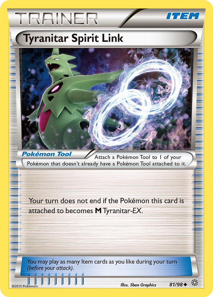 Tyranitar Spirit Link (Trainer: Pokémon Tool) (81/98) - Ancient Origins Pokémon Card