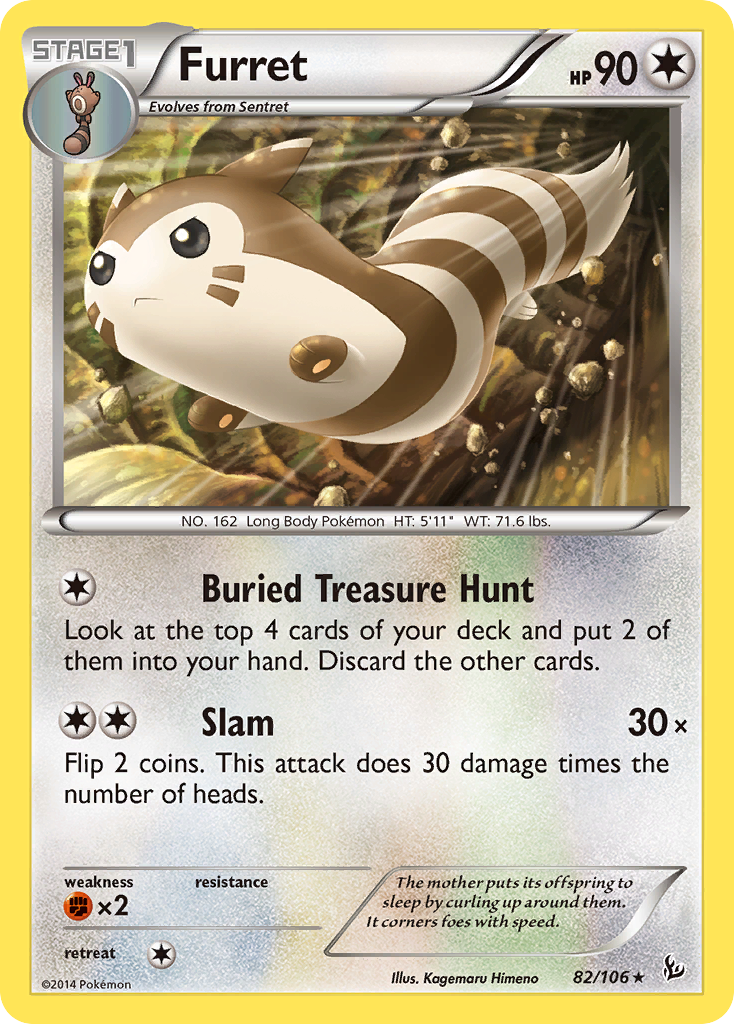 Furret (82/106) - Flashfire Pokémon Card