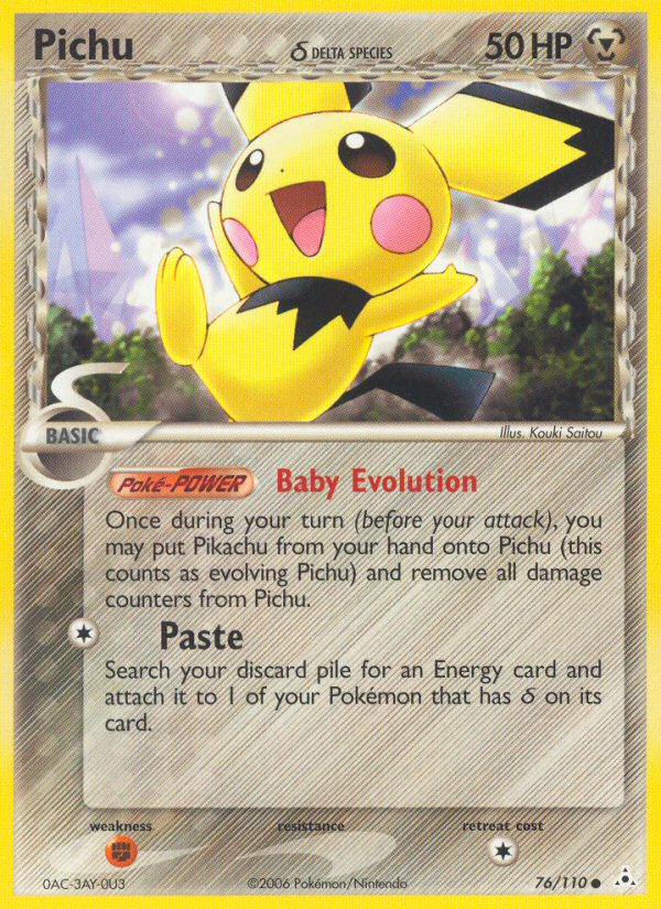 Pichu δ (76/110) - Holon Phantoms Pokémon Card