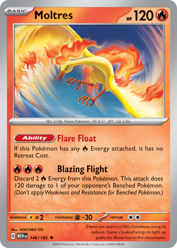 Moltres (146/165) - 151 Pokémon Card