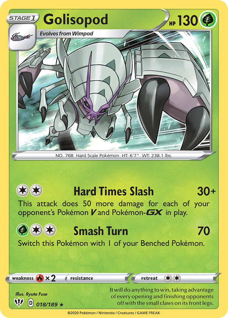 Golisopod (18/189) - Darkness Ablaze Pokémon Card