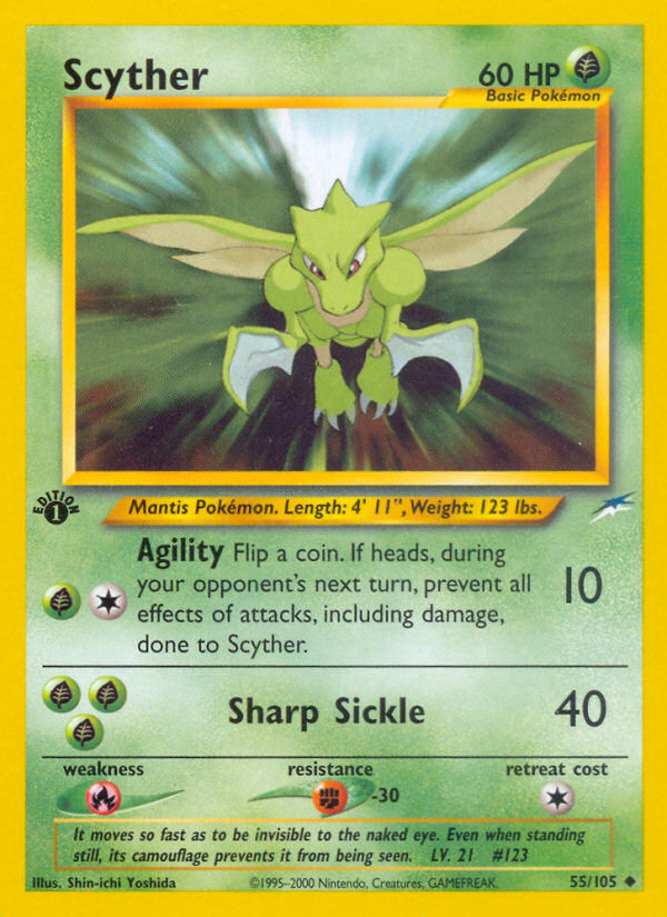 Scyther (55/105) - Neo Destiny Pokémon Card