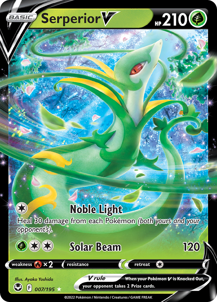 Serperior V (7/195) - Silver Tempest Pokémon Card