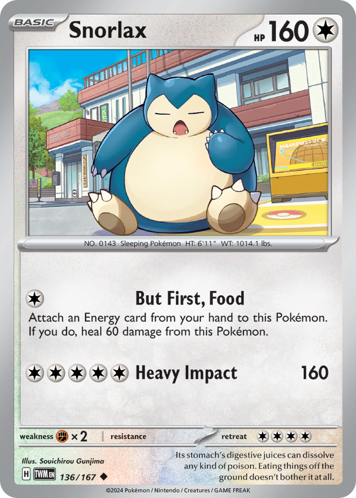 Snorlax (136/167) - Twilight Masquerade Pokémon Card