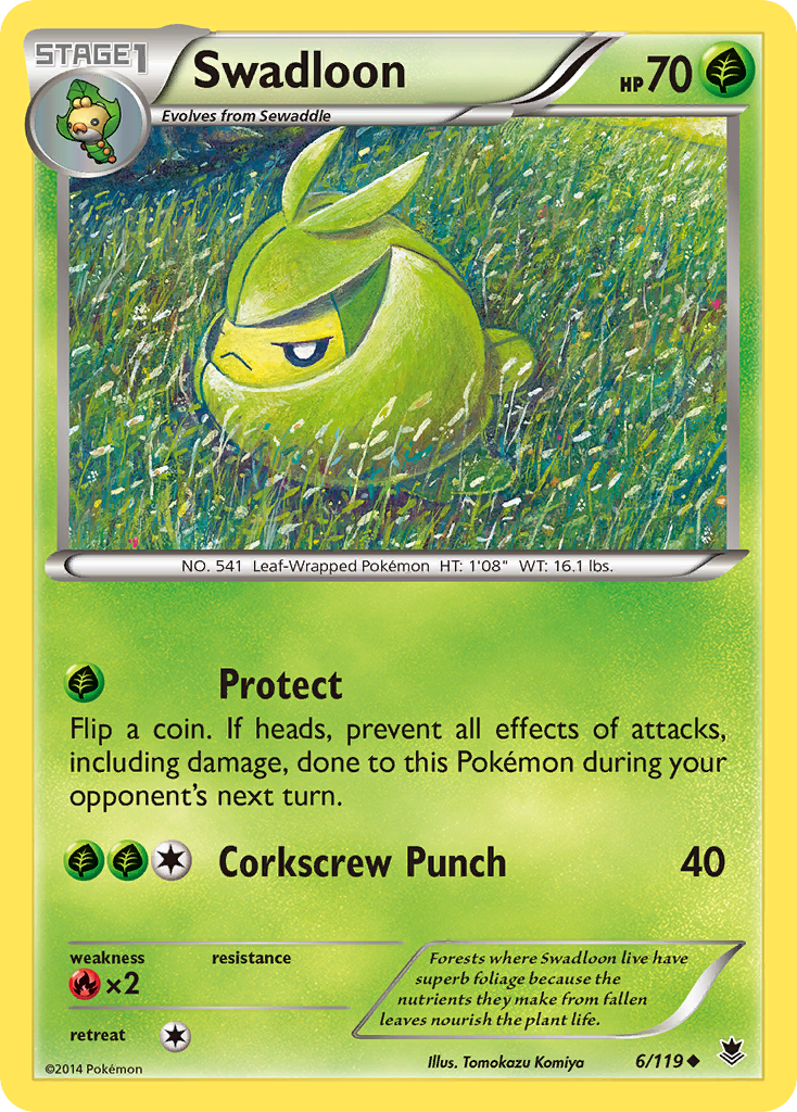 Swadloon (6/119) - Phantom Forces Pokémon Card