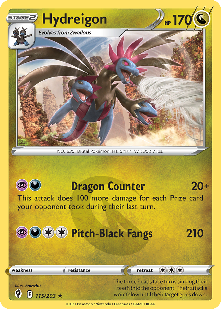 Hydreigon (115/203) - Evolving Skies Pokémon Card