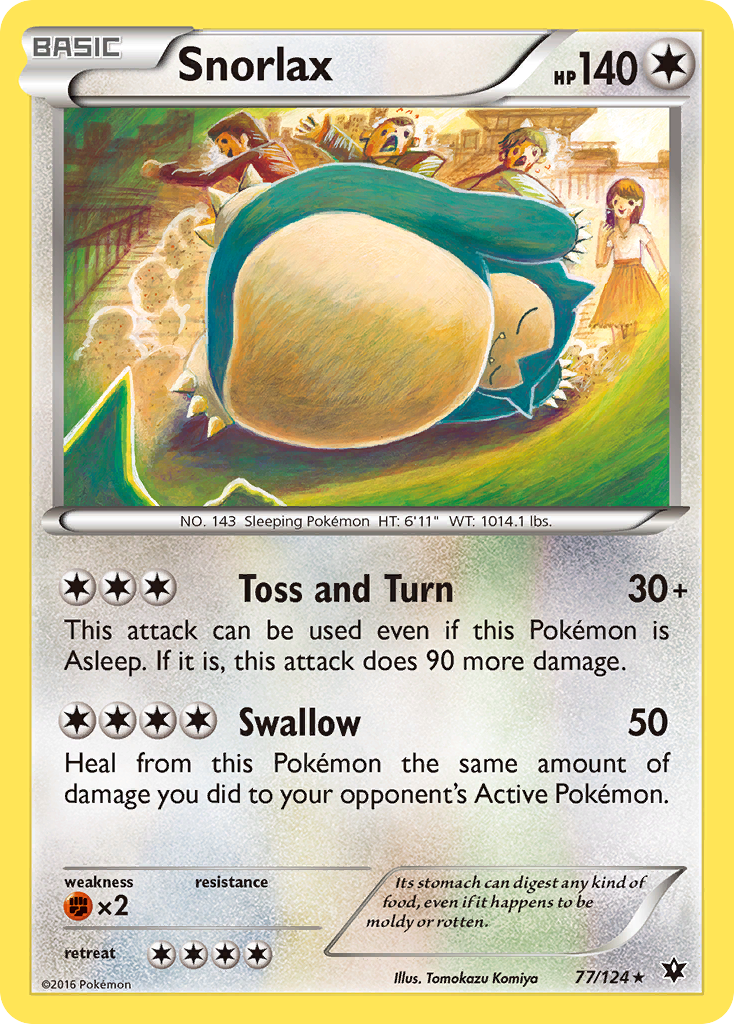 Snorlax (77/124) - Fates Collide Pokémon Card