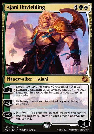 Ajani Unyielding (Aether Revolt) Trading Card