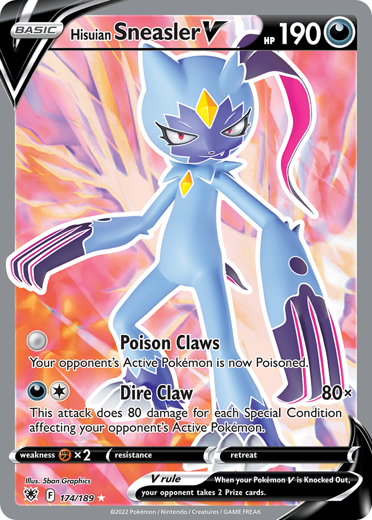 Hisuian Sneasler V (174/189) - Astral Radiance Pokémon Card