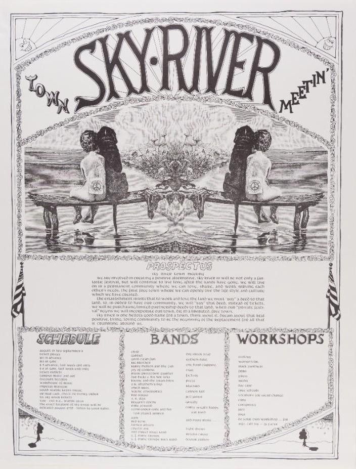 Big Brother & Boz Scaggs Sky River Town Meetin' 1970 Concert Poster