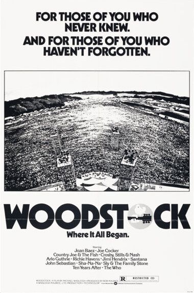 Woodstock Film Poster 1976 Concert Poster
