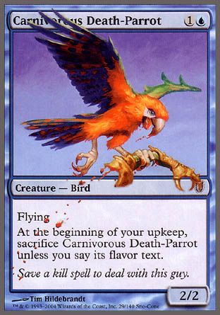 Carnivorous Death-Parrot (Unhinged) Trading Card