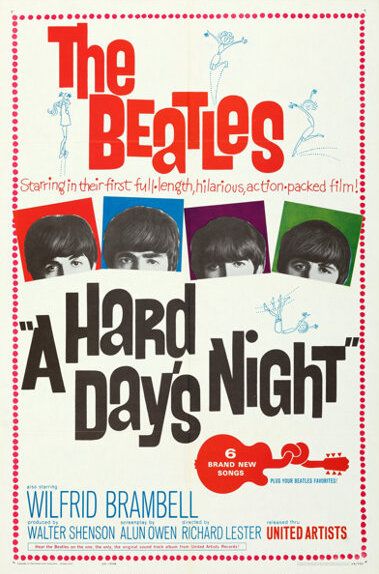 The Beatles A Hard Day's Night Film Poster 1964 Concert Poster