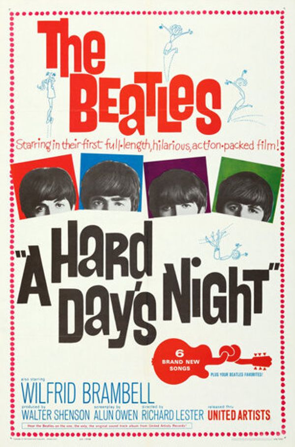 The Beatles A Hard Day's Night Film Poster 1964