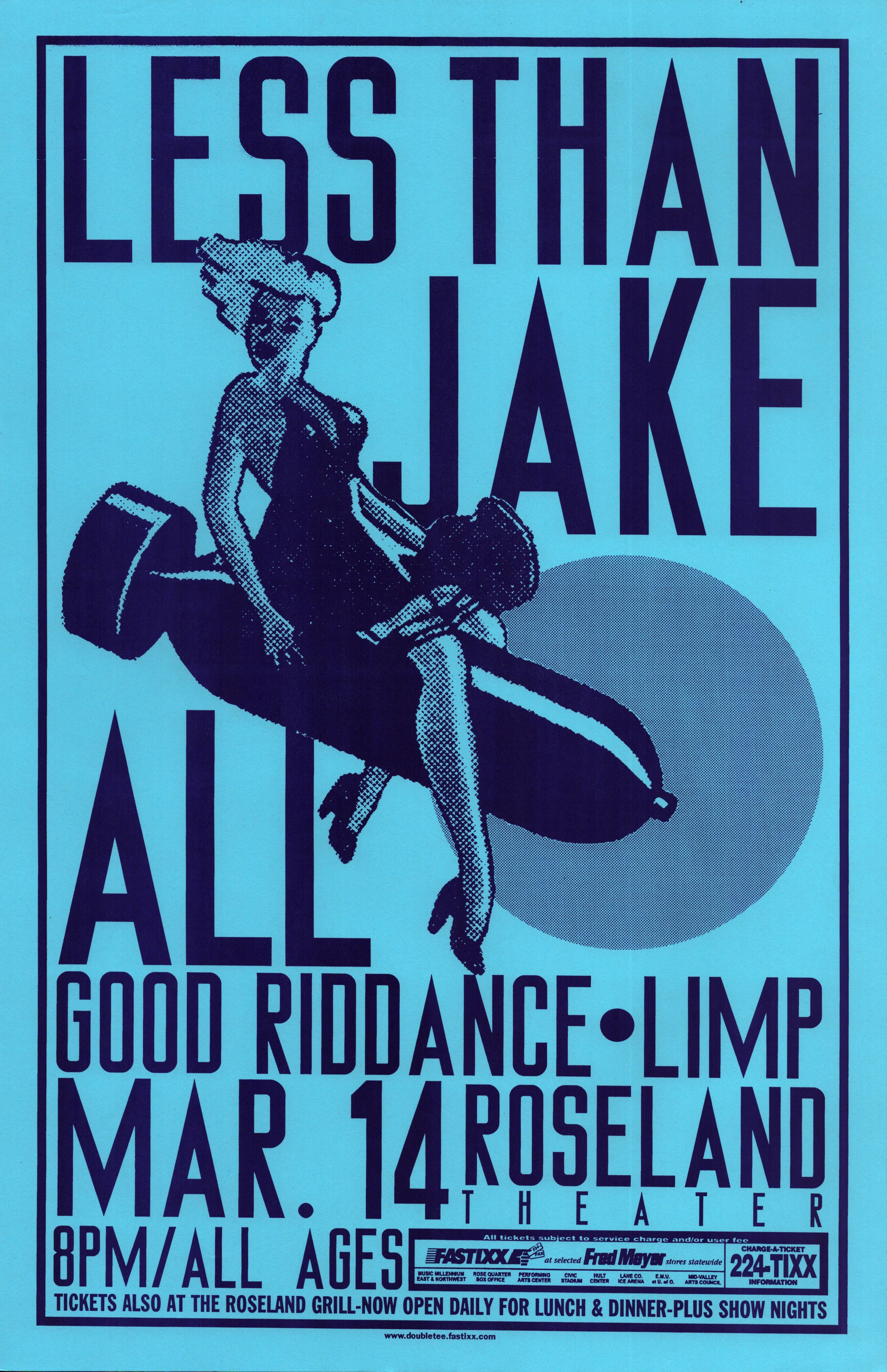 MXP-17.7 Less Than Jake Roseland Theater 2001 Concert Poster