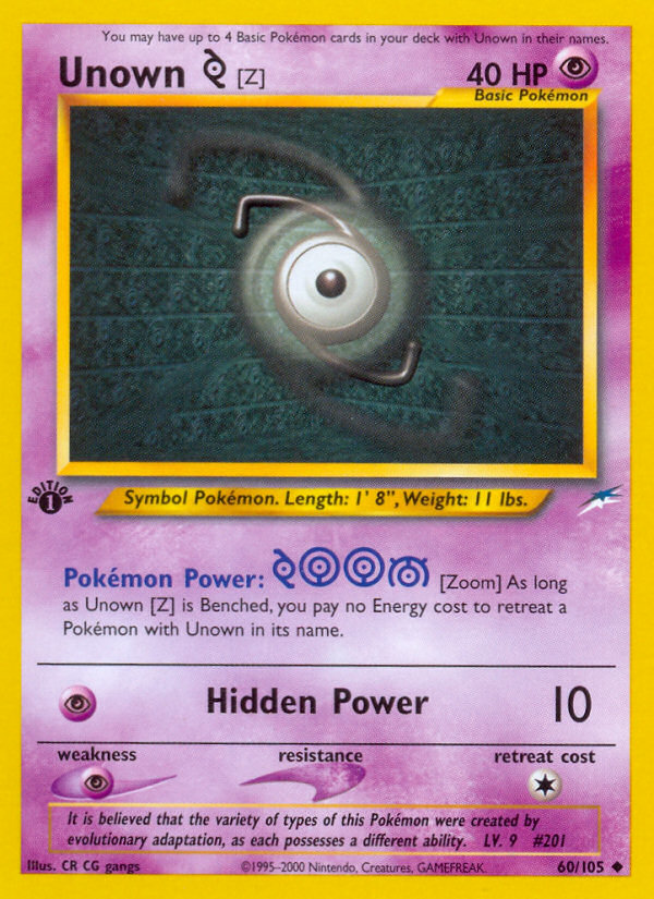 Unown [Z] Pokémon Card