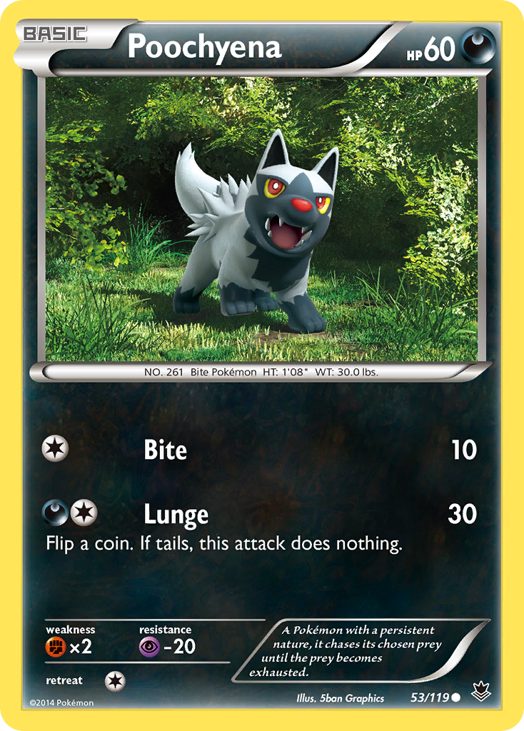 Poochyena (53/119) - Phantom Forces Pokémon Card