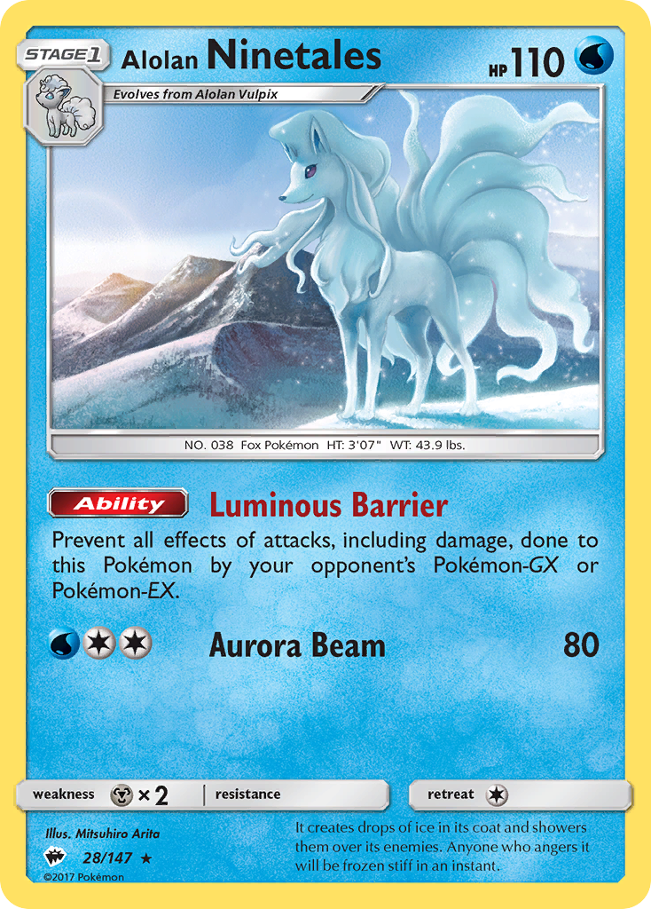 Alolan Ninetales (28/147) - Burning Shadows Pokémon Card