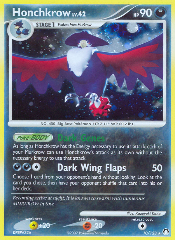 Honchkrow (10/123) - Mysterious Treasures Pokémon Card