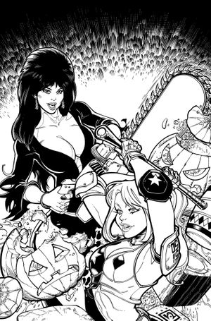 Harley Quinn X Elvira #1 (Cvr Q Inc 1:15 Chad Hardin Line Art Virgin Variant)
