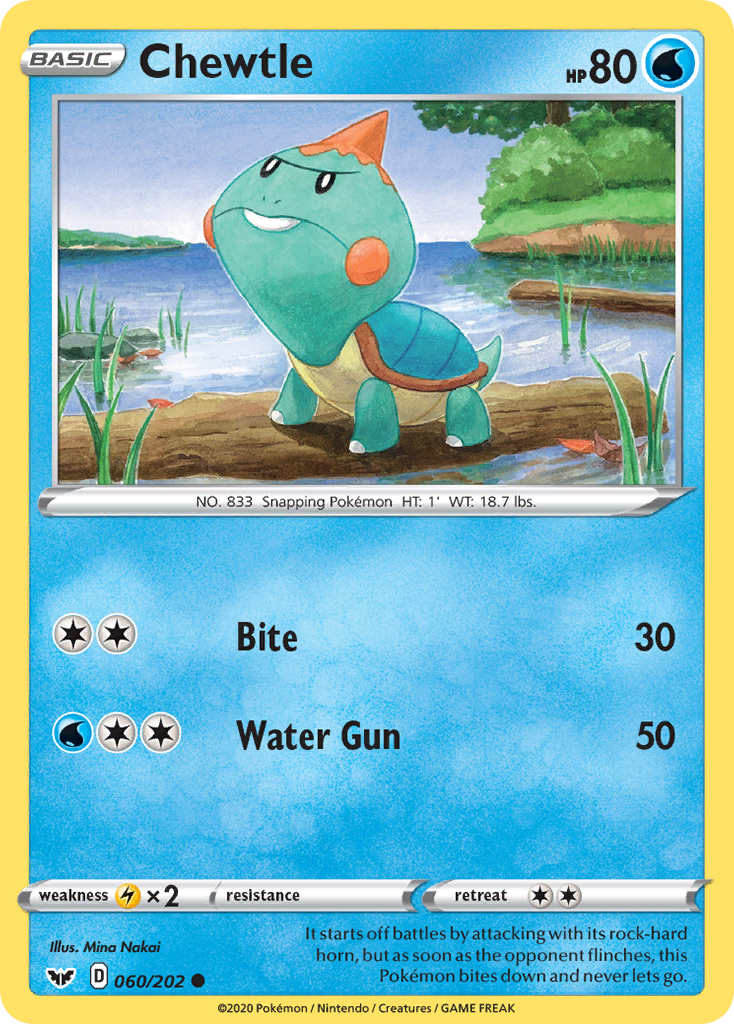 Chewtle (60/202) - Sword & Shield Pokémon Card