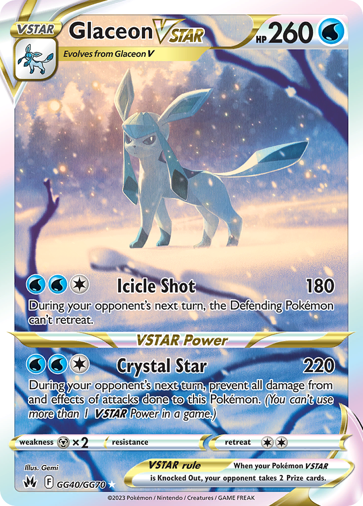 Glaceon VSTAR (GG40) - Crown Zenith Galarian Gallery Pokémon Card