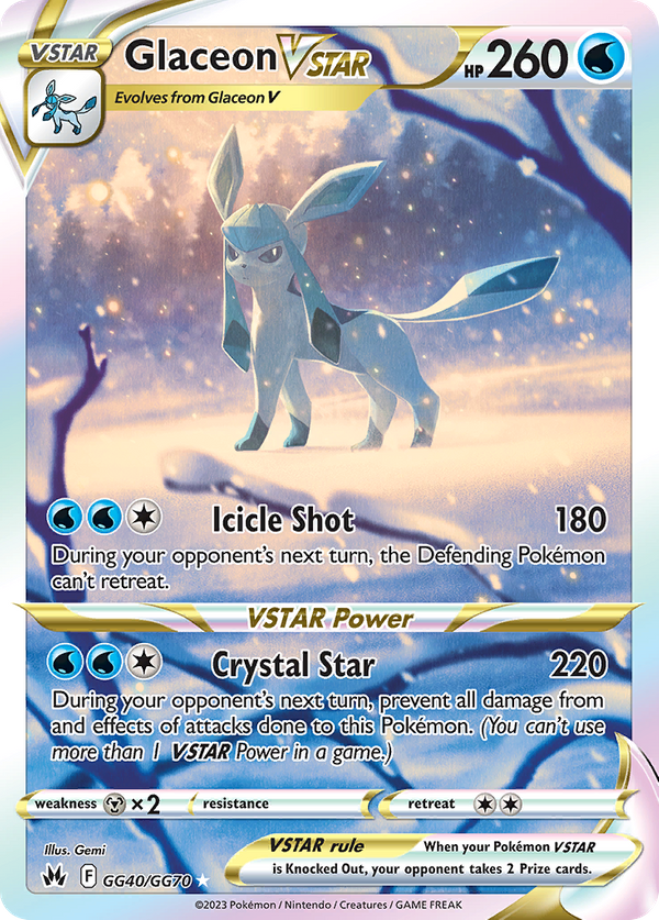 Glaceon VSTAR (GG40) Crown Zenith Galarian Gallery Value GoCollect