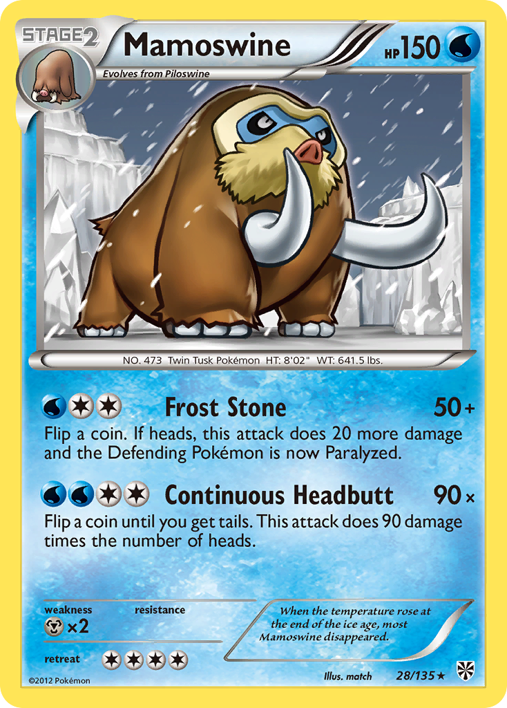 Mamoswine (28/135) - Plasma Storm Pokémon Card