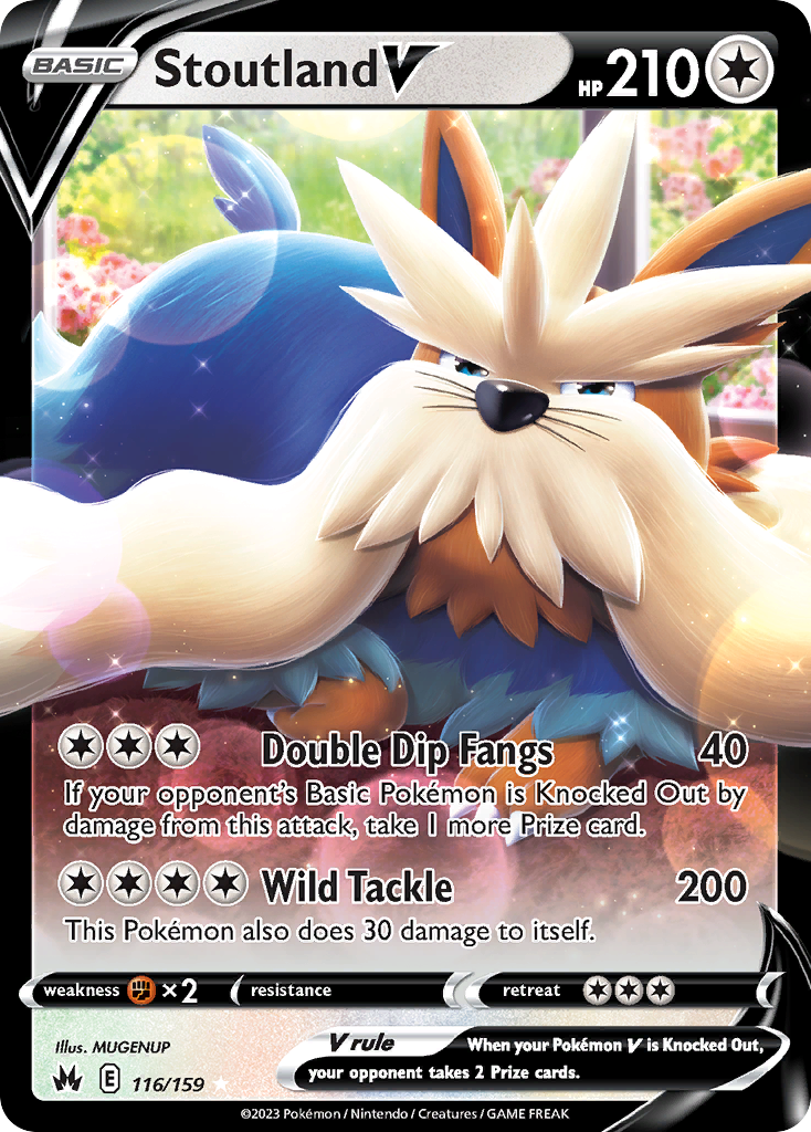 Stoutland V (116/159) - Crown Zenith Pokémon Card