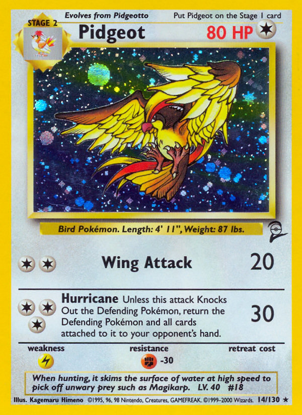 Pidgeot (14/130) - Base Set 2 Pokémon Card