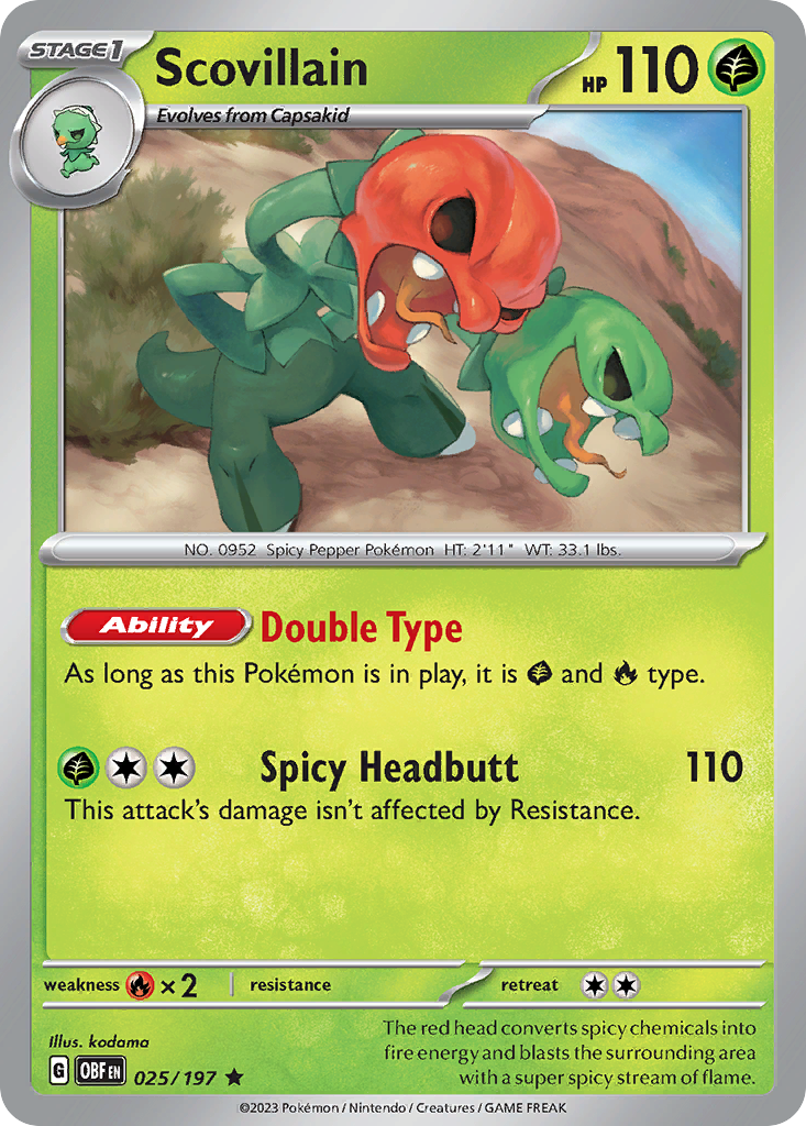 Scovillain (25/197) - Obsidian Flames Pokémon Card