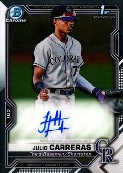 Julio Carreras 2021 Bowman Chrome - Prospect Autographs Baseball #CPA-JCA Sports Card