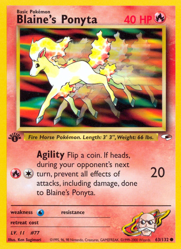 Blaine's Ponyta (63/132) - Gym Heroes (1st Edition) Pokémon Card