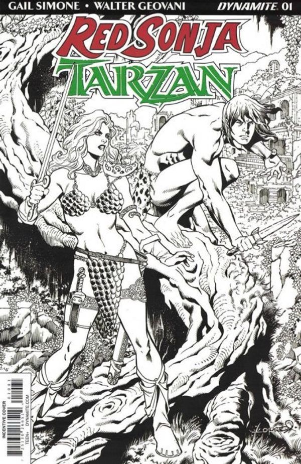 Red Sonja/Tarzan #1 (Cover H 30 Copy Lopresti B&w I)